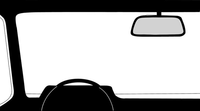 汽車沙龍剪影白色背景插圖
