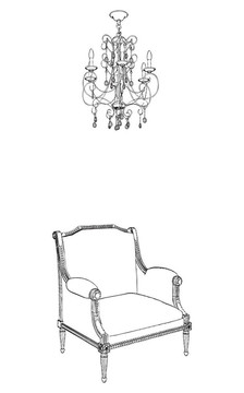 古董椅和吊燈