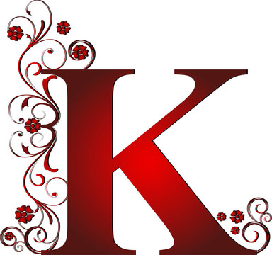大寫字母K紅色