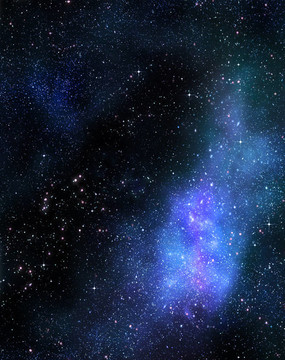 星空的深太空云翳和銀河