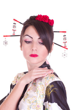亞洲服裝中的女人