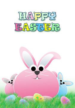 Mother Easter Bunny和孩子們