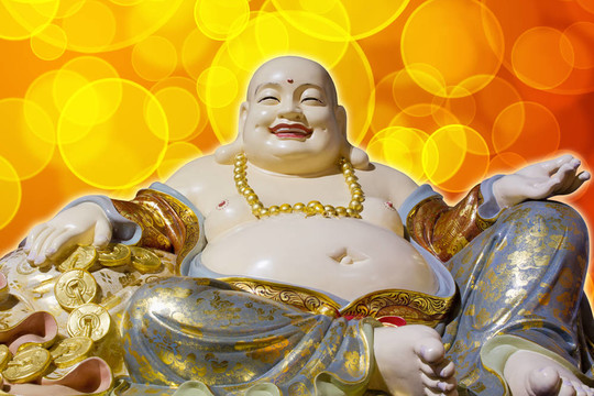 大肚彌勒開(kāi)心笑佛雕像