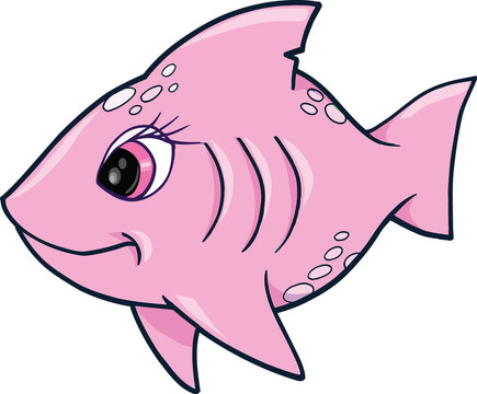 粉紅女孩鯊魚海洋夏季圖