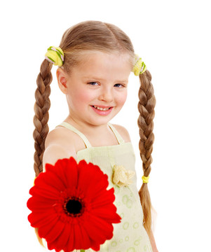 給孩子花。