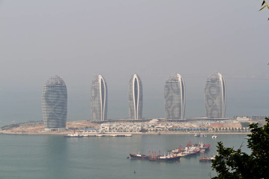 中國海南島；三亞鳥瞰城市