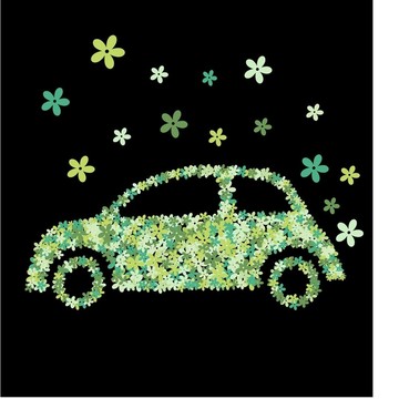 綠色的車花