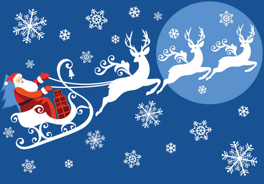 Santa和他的雪橇