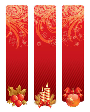 三紅圣誕橫幅節(jié)日符號(hào)