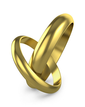 一對(duì)連接的結(jié)婚戒指