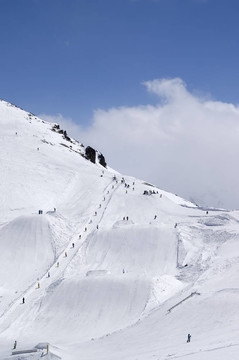 與滑雪場的滑雪勝地