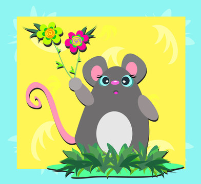 與Spiral Flowers的老鼠