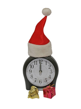 Santa的紅帽子clock.isolated。