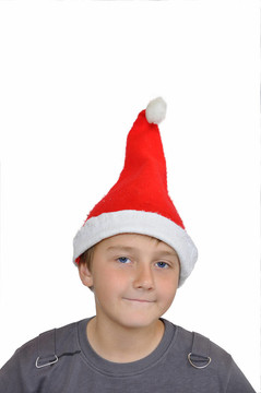 可愛的孩子與Santa Hat