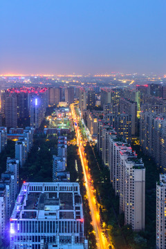 俯瞰成都高新南區(qū)樓群夜景