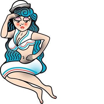 紋身設(shè)計(jì)釘上女孩剪貼畫(huà)