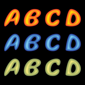 字母ABCD。