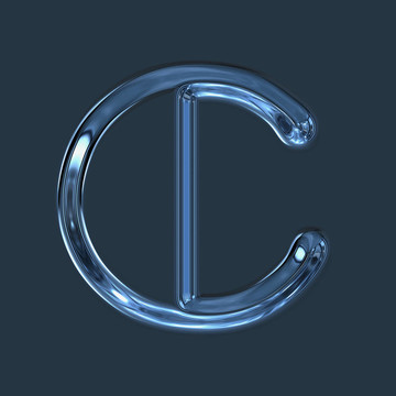 抽象玻璃字母C