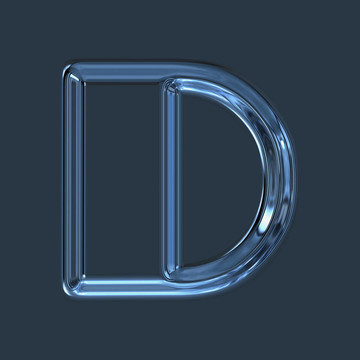 抽象玻璃字母D