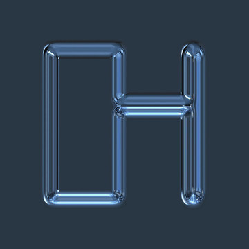 抽象的玻璃字母H