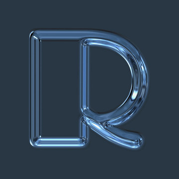 抽象說明玻璃字母R