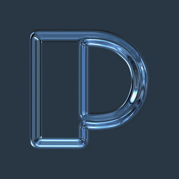 抽象玻璃字母P