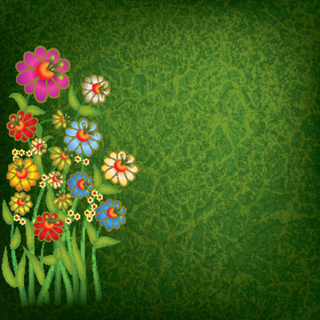 摘要花卉插圖垃圾背景