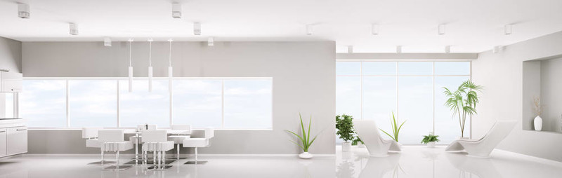 現(xiàn)代室內(nèi)白色公寓全景3D渲染