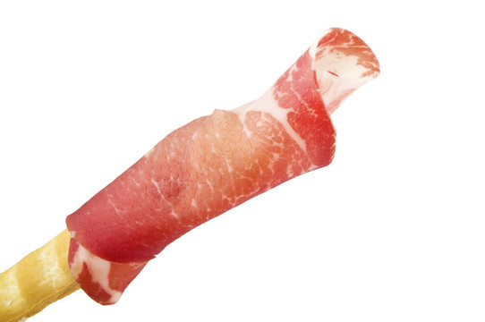 與意大利臘腸特寫面包棒