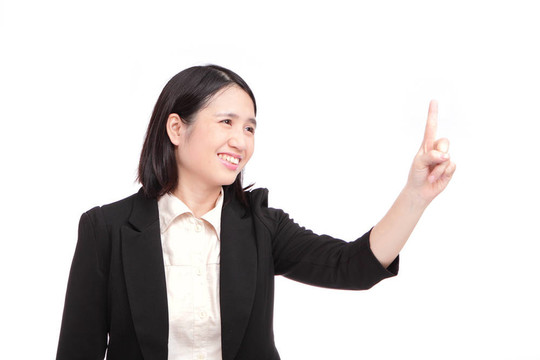 商業(yè)女人指出她的手指