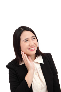 亞洲商業(yè)女性微笑的肖像