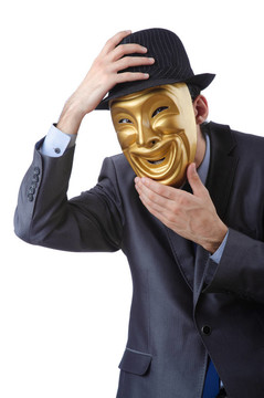 商人用面具掩飾自己的身份