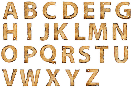 垃圾焚燒紙字母