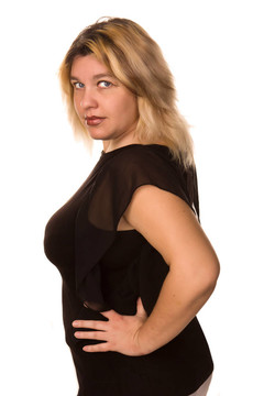 一位美麗中年婦女的畫像