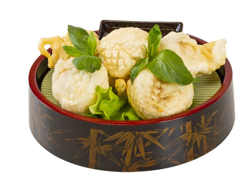 日本料理；炸香菇