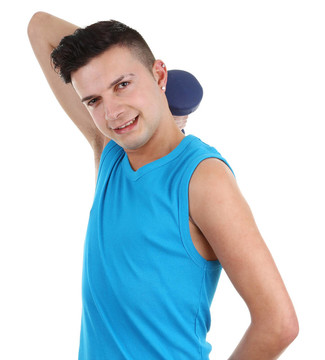 男人用啞鈴