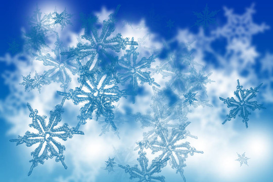 摘要藍色雪花背景
