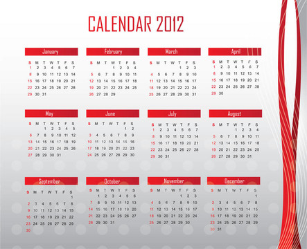 日歷2012