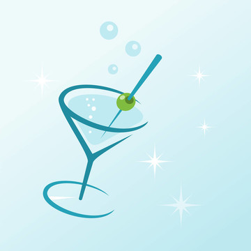 馬蒂尼在玻璃飲料