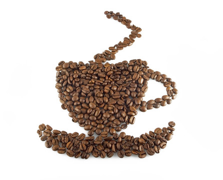 由豆子制成的咖啡杯
