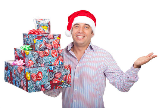 Santa助手男子與禮物問