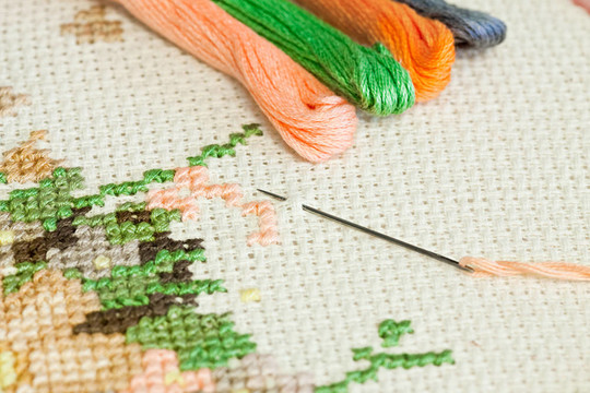 刺繡。