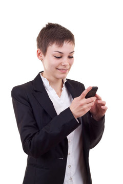 商務女人在手機上發(fā)短信
