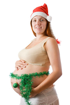 孕婦在圣誕服裝