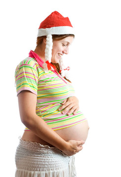 孕婦在圣誕服裝