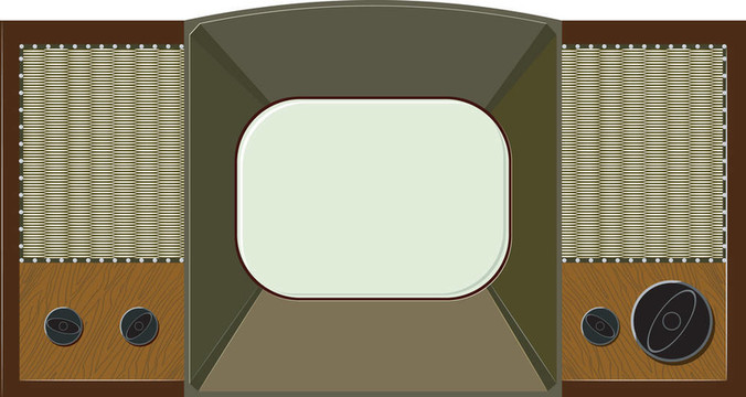 向量藝術(shù)將舊電視