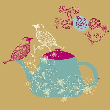 在茶壺上的鳥(niǎo)