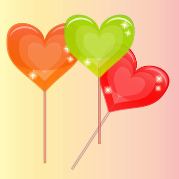 多色糖果。插畫