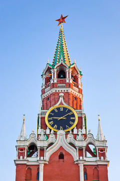 Kremlin（莫斯科）日落Spasskaya塔