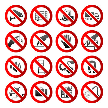 設(shè)置圖標(biāo)禁止符號(hào)工業(yè)危害標(biāo)志